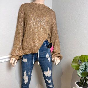 Cheetah Print Oversized Sweater